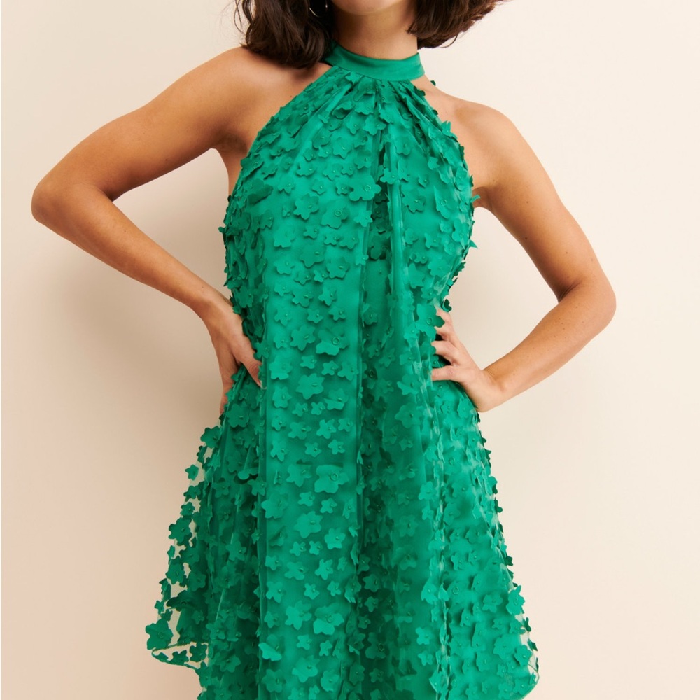 Anthropologie + EVA Franco Floral Textured Mini Dress